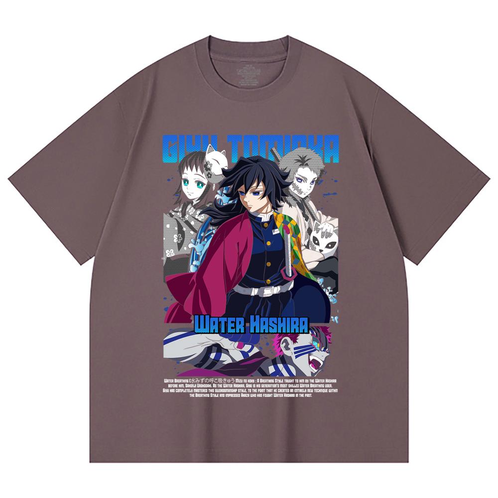 230 Gsm 100% Cotton Demon Slayer V20 Tomioka Print Unisex Heavy Cotton T Shirt
