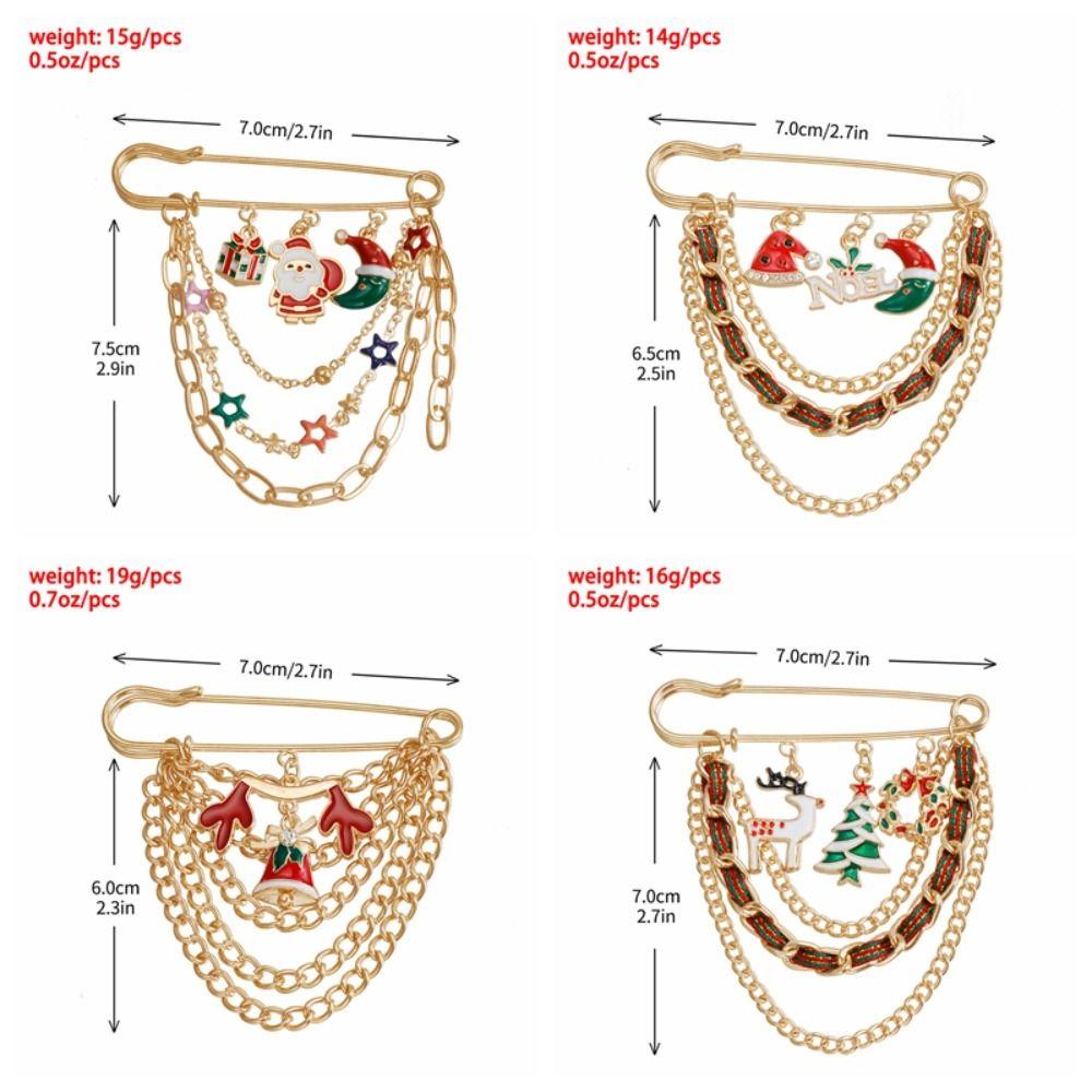 Snowflakes Christmas Brooch Snowman Enamel Badge Fashion Waistband Pin Bag Decoration