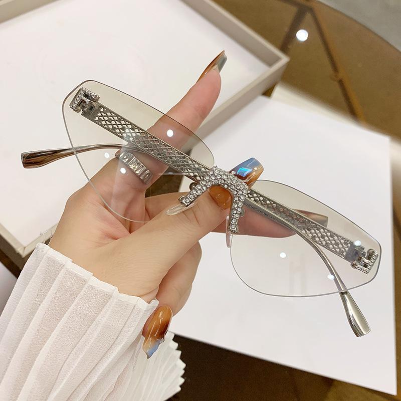 Модные Сексуальные Безободковые Роскошные Брендовые Солнцезащитные Очки Ретро Панк Металлические Солнцезащитные Очки Мужские Uv400 Очки для Вождения Женские Тренд Аксессуары