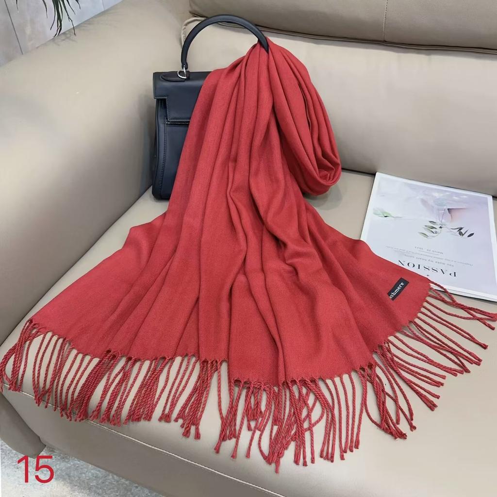 Женский однотонный шарф из искусственного кашемира, женский однотонный теплый шарф, шаль, зимний шарф в подарок на ежегодное собрание