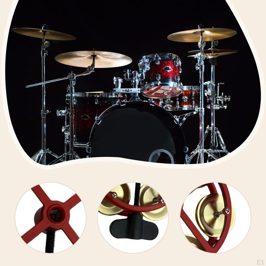 Hi Hat Tambourine Drum Cymbals Diameter 11.5cm Bell with Metal for Concert Ensemble Kids Adults