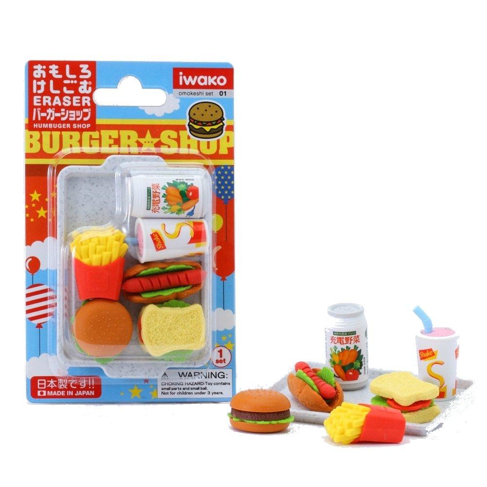 Sugata Iwako Burger Blister SCER961099 Eraser, Shop, 10-pack, Pack,