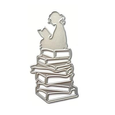 Металлические высечки Книга для чтения Трафарет для тиснения Высечки для изготовления открыток Скрапбукинг Бумажное творчество DIY Шаблон Форма