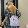 Bundle Mouth Drawstring Backpack Simple Solid Color Lightweight Large Capacity Commuter Backpack