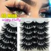 Beauty Eye Makeup Tools Criss-cross Thick Long False Eyelashes Wispies Fluffies 8D Mink Hair