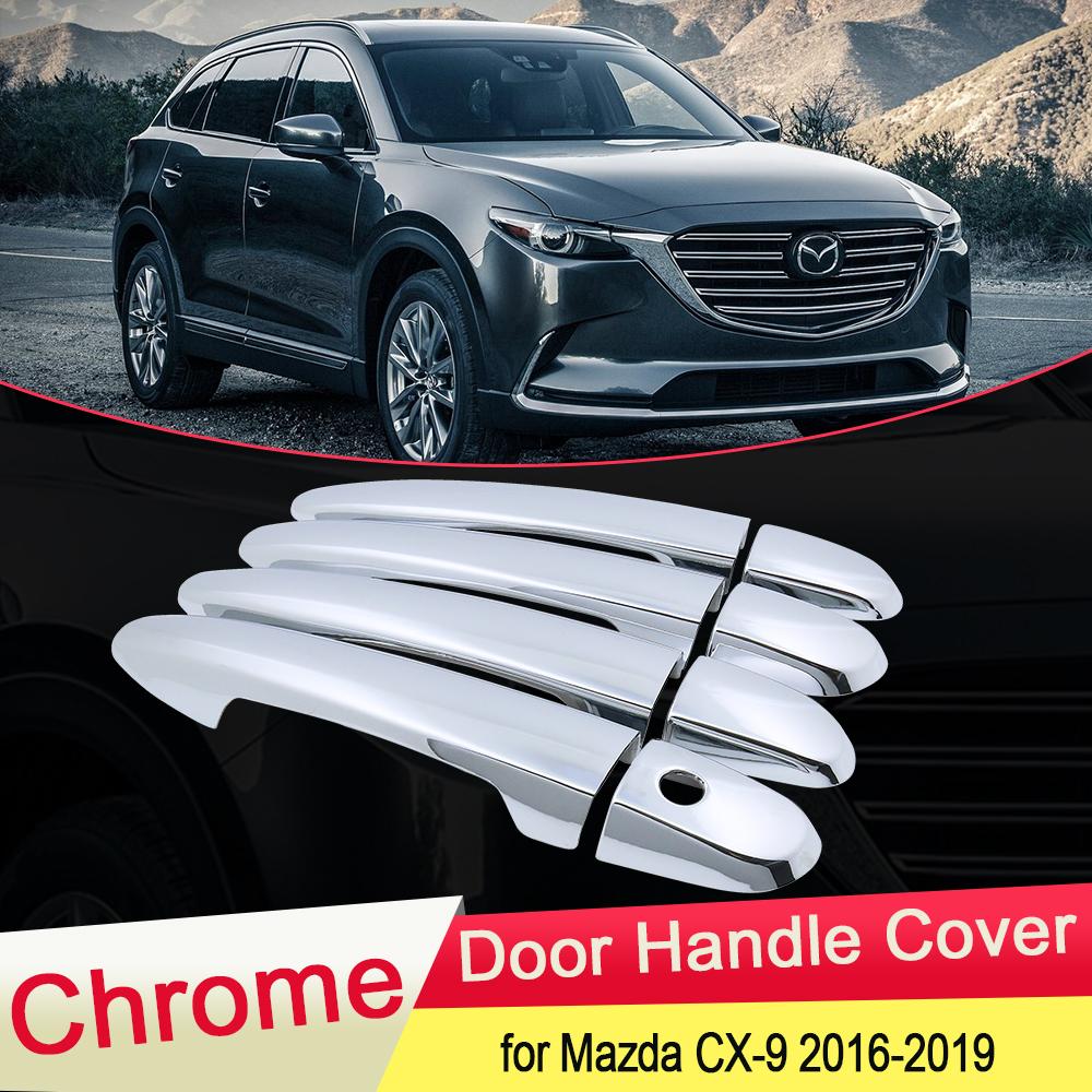 Хромированная крышка дверной ручки для Mazda CX-9 CX9 CX 9 TC MK2 2016 2017 2018, внешняя отделка, защелка, автомобильные наклейки, аксессуары, ABS