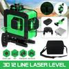 3D 12 Lines Laser Level Self-Leveling 360 Horizontal And Vertical Cross Super Powerful Green Laser Beam Line Measurement Tools