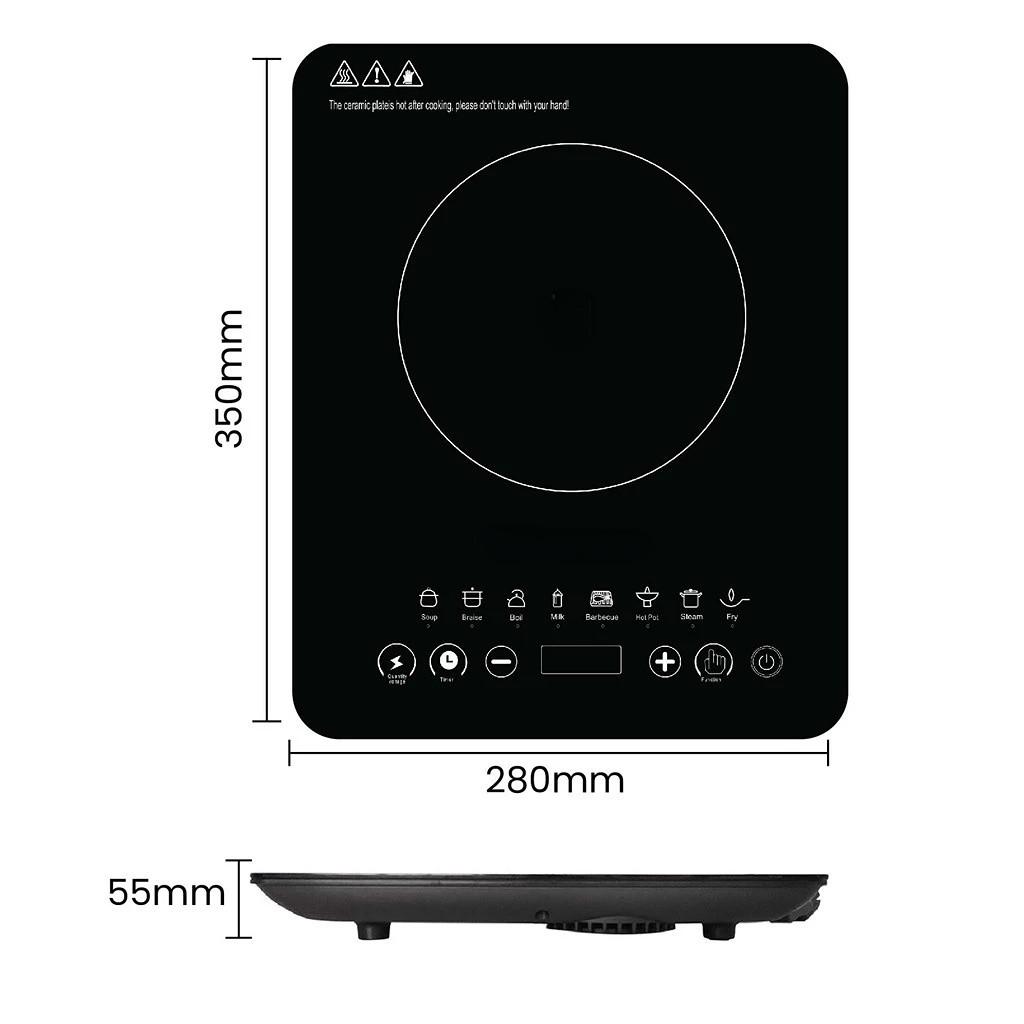 2200 Вт Многофункциональная индукционная плита Сенсорный экран Стеклянная панель Нагревательная плита Кухонный прибор для приготовления пищи