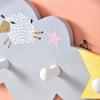 Creative Cloud Cartoon Wood Hook Wall Hanging Door Hat Coat Hook Bathroom Decoration Star and Moon Four Hooks LS