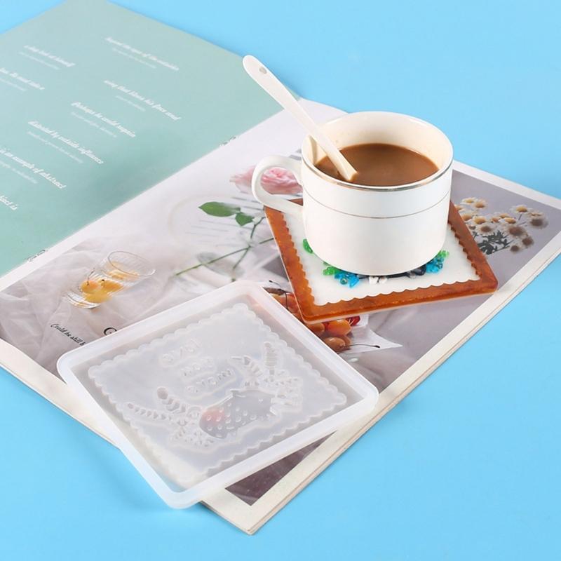 Формы для подставок под стаканы с животными, силиконовые формы для подставок под стаканы, квадратная форма для литья под стаканы из эпоксидной смолы, настенное искусство, домашний декор