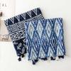Women'S Soft Navy Blue Bohemian Tassel Scarf, Fashionable Scarf, Headscarf, Travel, Vacation, Beach Wrap, Shawl for Weekend Casual