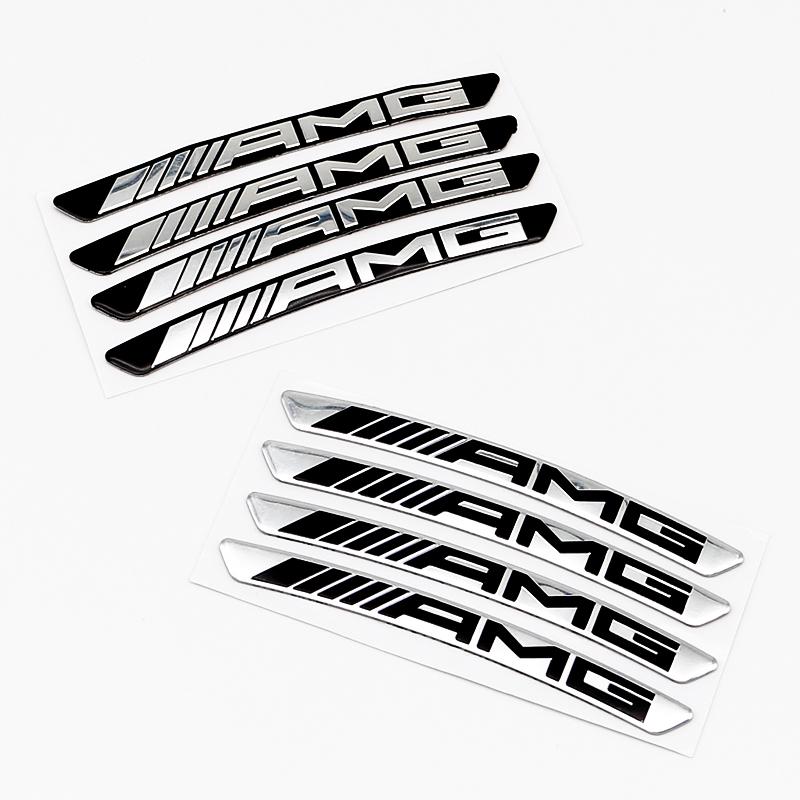 Aluminum Metal Car Wheel Hub Rim Sticker Emblem Badge For Mercedes Benz E C G M R S Class W204 W212 GLC AMG 4MATIC Accessories pp1