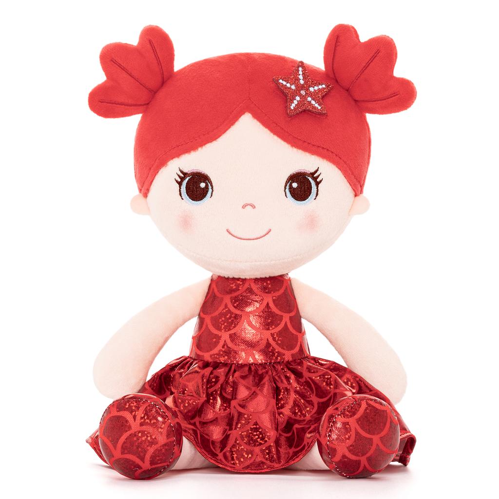 Plush Toys New Fashion Girl Tina Fish Scale Red Skirt for Kids Soft Toys Girl‘s Birthday Gift 30 Cm