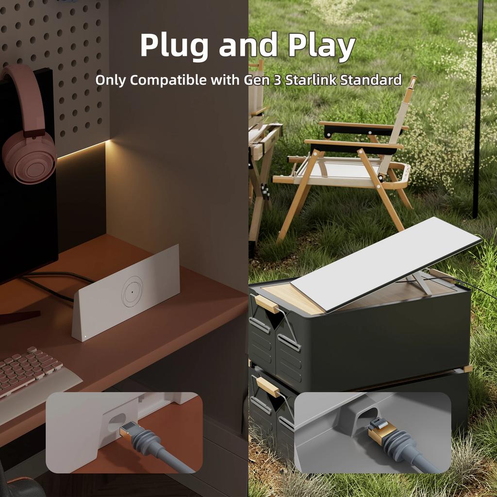 15m Starlink Gen 3 Ethernet Cable Standard V3 CAT6 10Gbps RJ45 Extension Cable