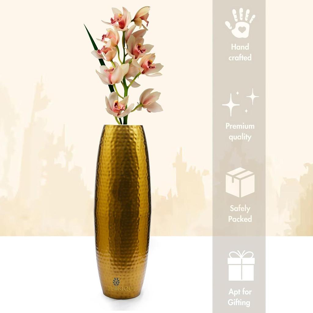 Напольная ваза из кованого железа высотой 24 дюйма - Декоративный акцент ручной работы для современного дома, гостиной, офиса и оформления мероприятий