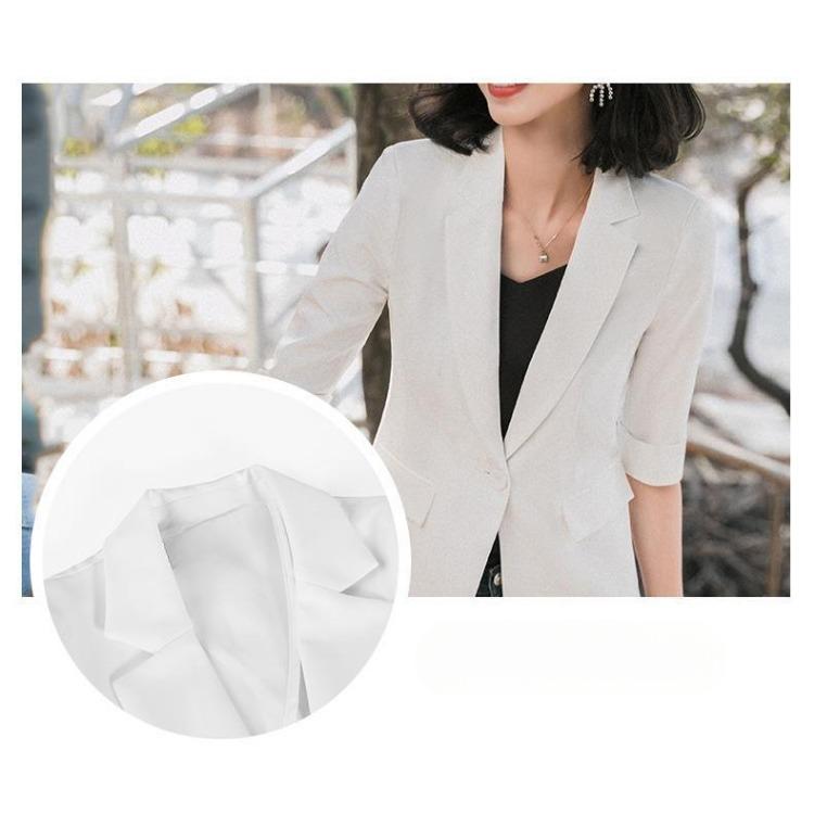 Высококачественный укороченный пиджак в западном стиле в корейском стиле для женщин, повседневный пиджак с рукавами-семью точками и элегантным темпераментом на весну и осень