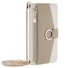 For Samsung Galaxy XCover7 Pro Case Mirror Wallet Leather Phone Cover with Chain Shoulder Strap