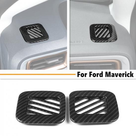 2P Carbon Fiber Dashboard Vent Air Outlet Trim Cover For Ford Maverick -2025
