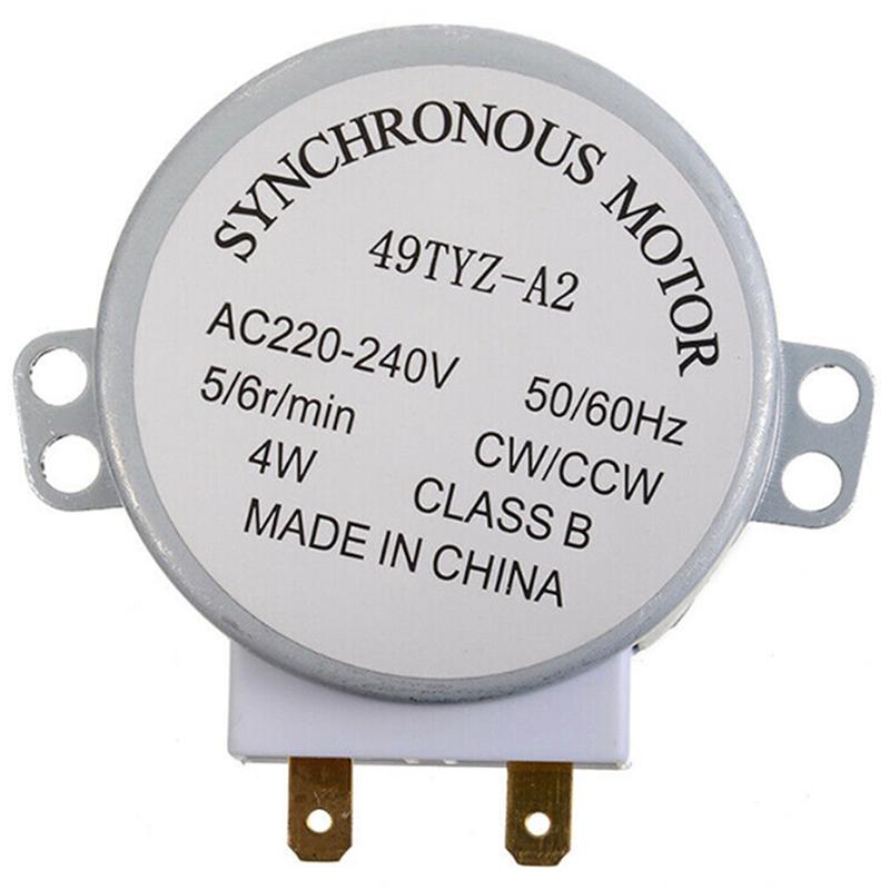Синхронный двигатель для микроволновой печи 49Tyz-A2, переменный ток, 220–240 В по часовой/правой стрелке, 4 Вт, 5/6 об/мин