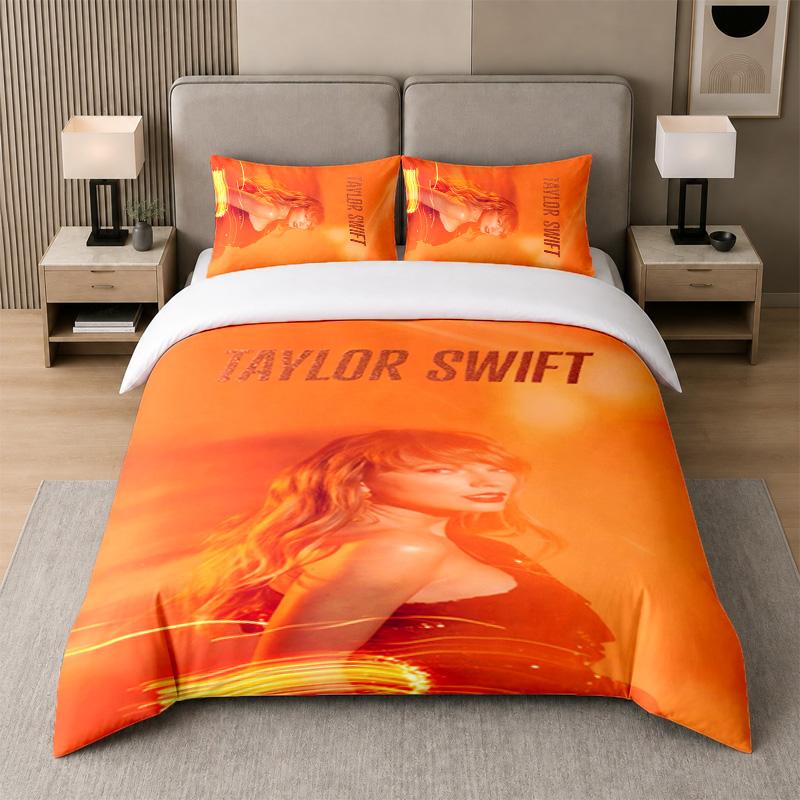 3Pcs Bed Set,Taylor Swift 1 Duvet Cover and 2 Pillowcases, Printed Bedding Decor For Guest Room