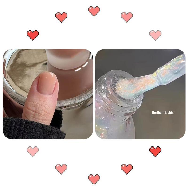 Снимаемый без запаха лак для ногтей на водной основе - Быстросохнущий, Не требует сушки в лампе, Ледяной прозрачный сплошной нюдовый цвет для студентов