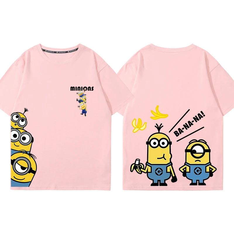 MINISO Футболка с принтом аниме и мультфильма «Губка Боб» для детей и подростков, летняя, смешная, с круглым вырезом, футболка, одежда с коротким рукавом для мальчиков и девочек