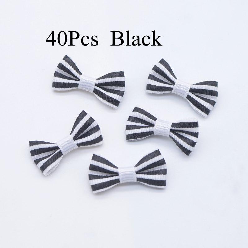 40 шт., мини-лента в рубчик, галстук-бабочка, аппликации, плоская задняя часть, орнамент для скрапбукинга, нашивки, аксессуары, принадлежности для рукоделия