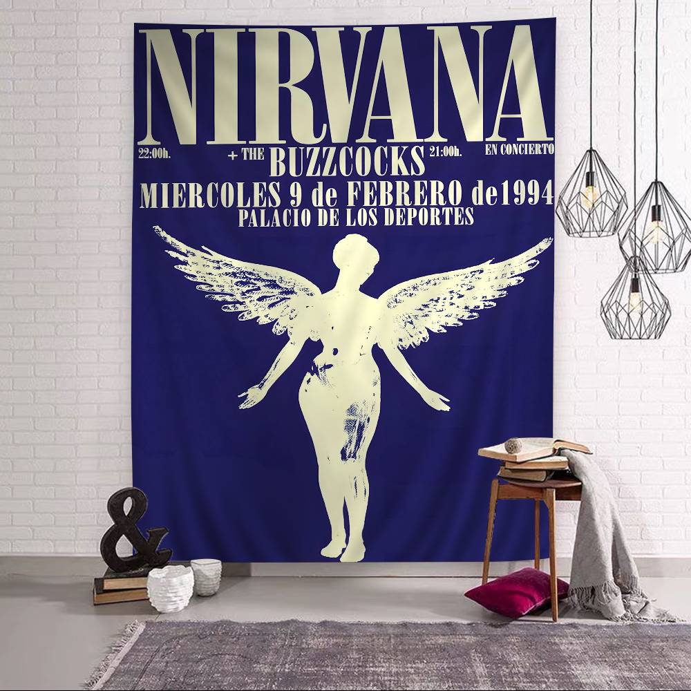 Группа Nirvana Журнал Классический Аниме Мультфильм Гобелен Искусство Научная Фантастика Комната Домашний Декор Настенное Полотно Домашний Декор