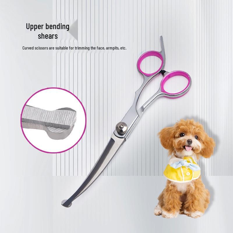 Professional Pet Grooming Scissors for Trimming and Rounding Hair on Dogs and Bichons