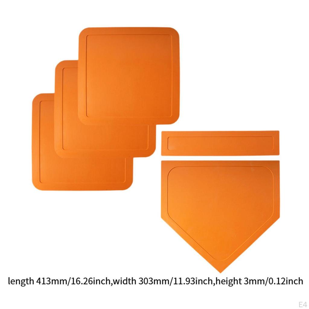 Baseball Softball Base Set Throw Down Rubber Bases Home Plate Pitcher Mound Portable Practice