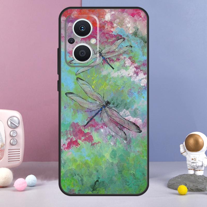 Роскошный чехол-футляр со стрекозой для OPPO Reno 14 F 11F 12F 13F 10 11 12 13 Pro 7 8 Lite Чехол для OPPO Find X8 X6 X5 X9 Pro