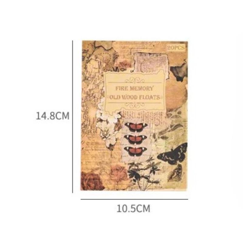 20 штук ПЭТ материала Ретро наклейки для скрапбукинга Книга Креативные DIY материалы для коллажа Журнальные необходимые принадлежности