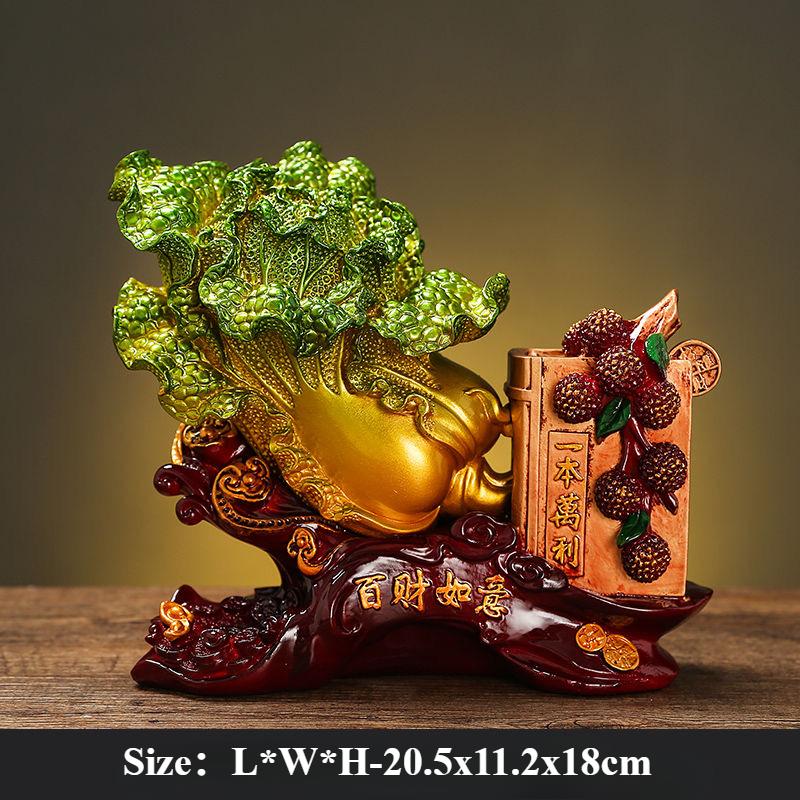 Фэн-шуй Богатство Удача Капуста Украшения Домашний Шкаф Декор Подарки на Новоселье Поделки Чжаоцай