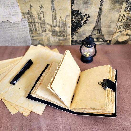 Журнал из кожи «Лунное затмение», кожаный дневник, кожаный блокнот, путевой журнал, скетчбук, винтажный журнал, журнал ручной работы
