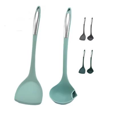 Кухонная утварь Термостойкий силиконовый сепаратор для масла Половники Противоожоговая шумовка с длинной ручкой Ложка-шумовка с антипригарным покрытием Лопатка для тушения