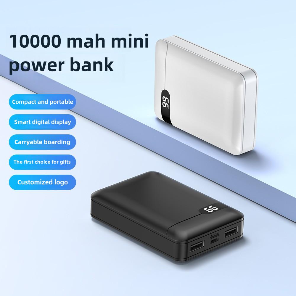 Мини-портативный аккумулятор емкостью 10000 мАч со светодиодным дисплеем, идеально подходит для путешествий, возможен индивидуальный логотип