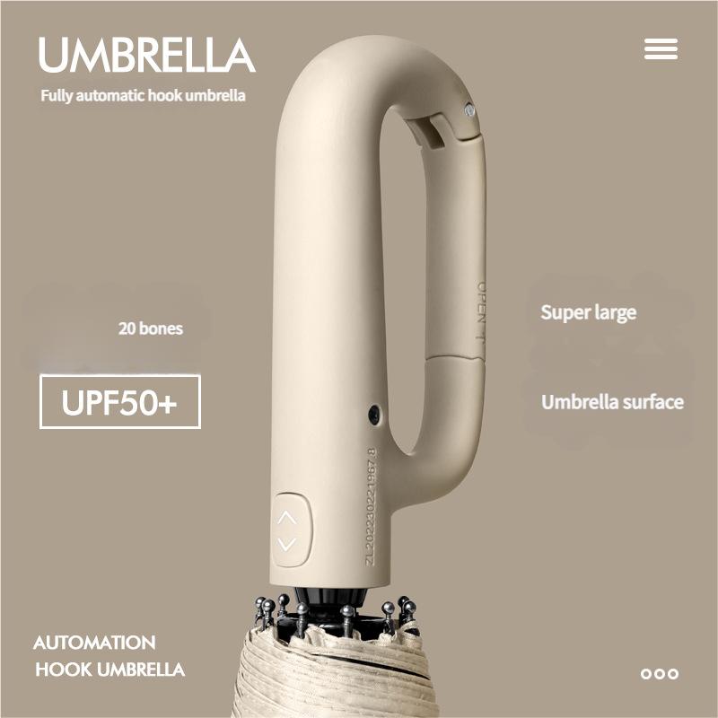 20 Bones Windproof Strong 105CM Reinforced Automatic Folding Umbrella for Men, Large Buckle Handle Wind and Water Resistant