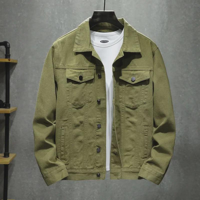 Мужская модная приталенная джинсовая куртка - повседневный корейский стиль для весны и осени