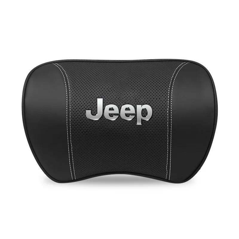 Для автомобиля Jeep Кожаный Подголовник Сиденья Поясничная Поддержка Подушка на Талию Для Jeep Grand Cherokee Wrangler JK Gladiator Compass Rene