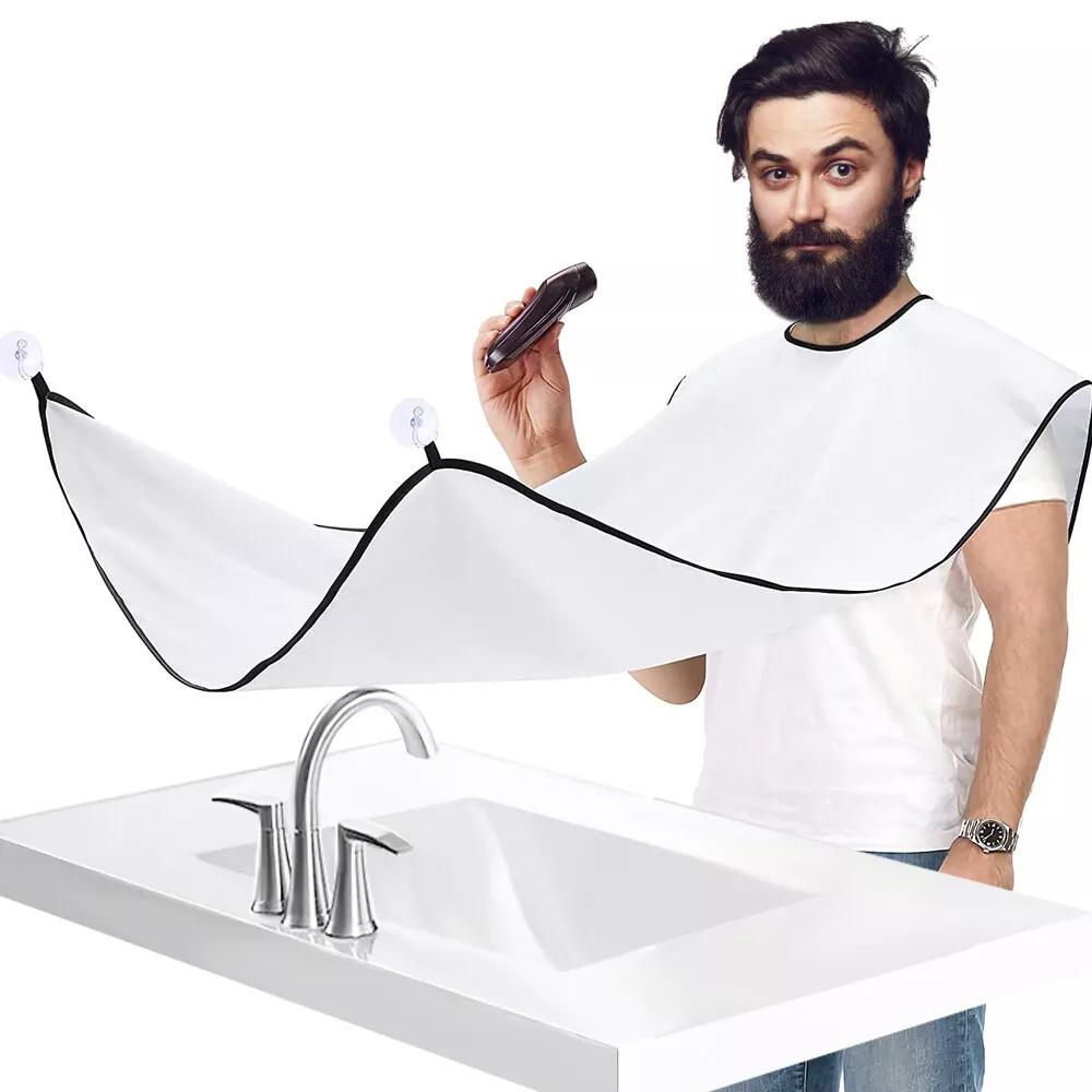 Мужской фартук для бритья, накидка для бороды, нагрудник для ухода за лицом, бритвенные волосы, взрослые нагрудники, чистка бритвы, парикмахерский подарок для мужчины, чистый фартук