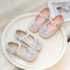 Детская обувь на плоской подошве, кружевная, с бантом, милая, кожаная обувь для девочек, бабочка, круглый носок, новая модная детская обувь принцессы 2025, трендовая