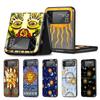 Чехол для мобильного телефона для Samsung Galaxy Z Flip3 5G Flip4 Черный Coque Z Flip 3 Жесткий ПК Роскошный Чехол Zflip3 Funda Мода Искусство Солнце Лицо