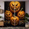 Комплект из 2 предметов HD Хэллоуин четыре тыквы осень кленовый лист декоративная занавеска черный галстук цифровая печать занавеска украшение дома стиль