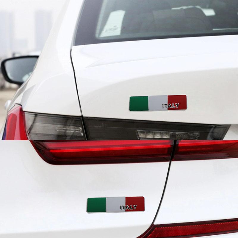 Italy Flag Italian National Flag Logo for Car Fender Trunk Rear Bonnet Nameplate Decal Emblem Badge Sticker
