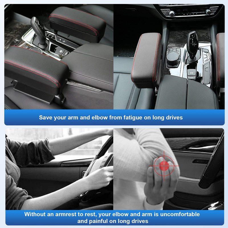 Car Armrest Support Elbow Rest Pad Armrest Extender Console Storage Organizer Adjustable Height Comfort Arm Rest Pads Universal