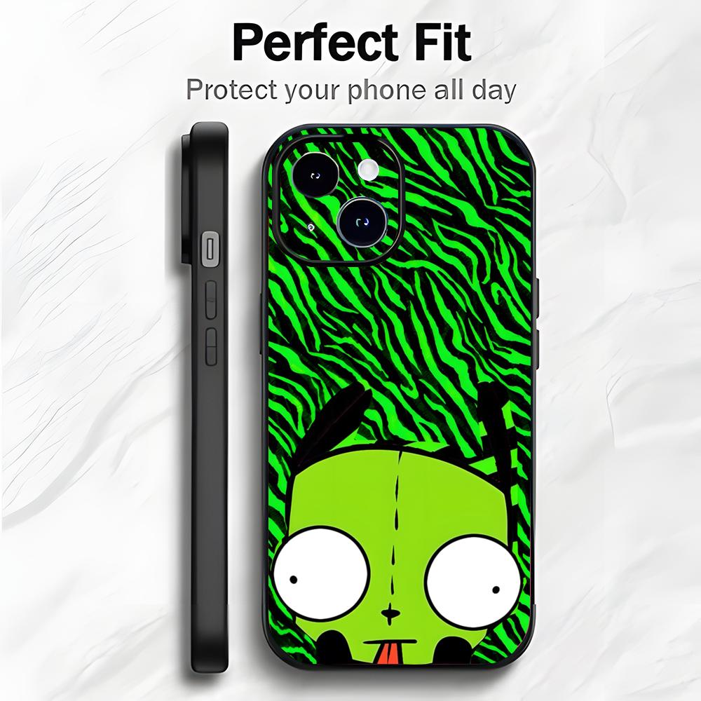 Странный Культовый Мультфильм I-Захватчик Зим Чехол для Телефона Чехол для Телефона Мягкая Упаковка Легкий Для iPhone17 16 15 14 13ProMax