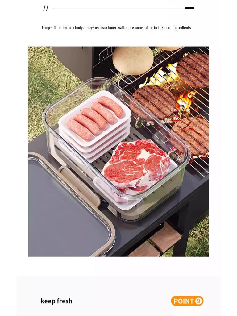 Portable Fresh-Keeping Bento Box for Outdoor Picnic with Large Capacity and Fruit Seal