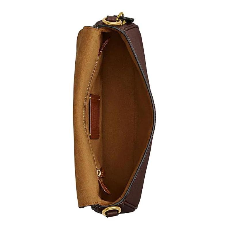 COACH Legacy 26 brand logo cow leather hand-held crossbody shoulder bag medium size women's maple leaf color