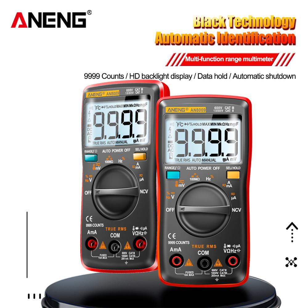 Multifunctional Mini Digital Multimeter ANENG AN8009 True RMS Transistor Tester Auto-Range Automotive Capacitor High Precision Tester Temp Diode Tools