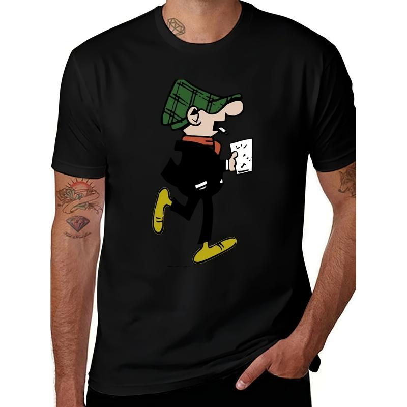 Мужская футболка Andy Capp - Икона британского паба - Иконический комиксный принт, короткий рукав, круглый вырез - Подходит для тематических вечеринок, повседневной носки и комик-конов